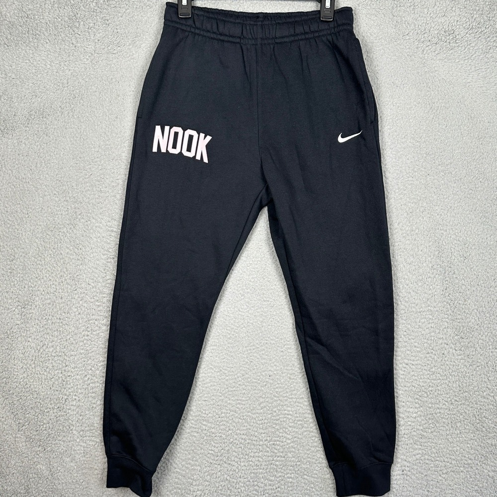 NEW Nike Sportswear Joggers Mens Small Club Fleece Black NOOK Graphic Sweatpants